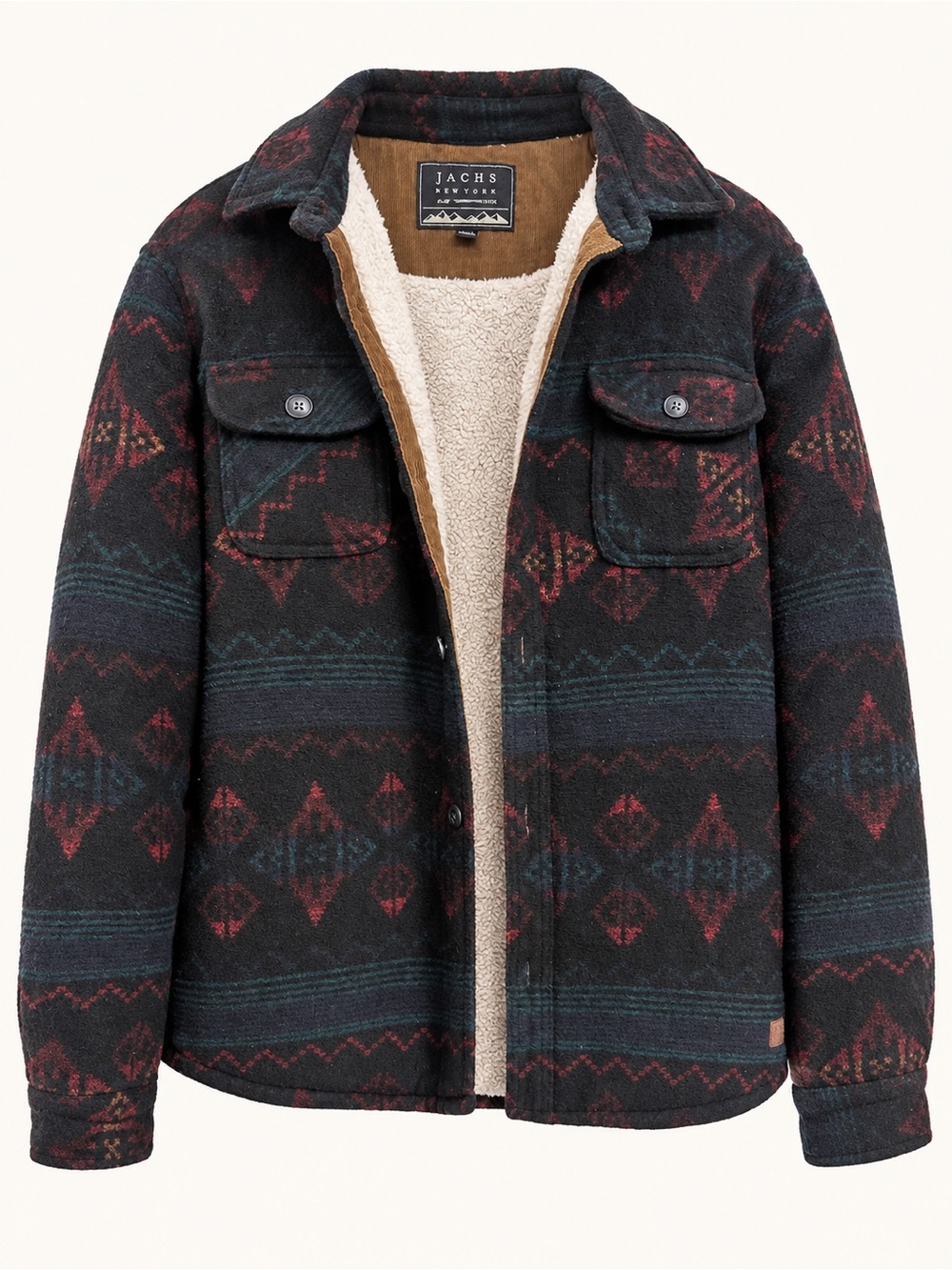 Jachs New York Geometric Sherpa-Lined Jacket | Size L